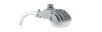 Hubbell Outdoor Lighting DDL-9L1 40W Wall or Ceiling Mount Decorative Wallpack, Arm Included, 1280MA, 120V, 5000K, 3437 Lumens, Gray Finis
